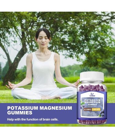 Potassium Magnesium Gummies for Muscle & Heart Health - 99mg Potassium Citrate & 400mg Magnesium Citrate - Chewable Blueberry Supplements - 60 Count - Buy Online on GoSupps.com