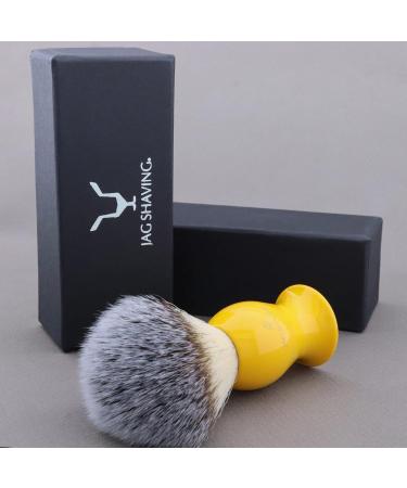 JAG Shaving Razor Brush - Synthetic Silver Spitzhaar Shaving Brush for Men & Women - Yellow Shaving Cream Brush - Perfect Match for Your Razor - Buy Online on GoSupps.com