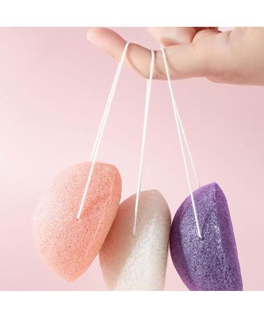 6 Pack Natural Konjac Facial Sponges Set - Exfoliating Sponge Set in 6 Colors for Gentle Face Cleansing - Charcoal, Turmeric, French Green, White, Pink & Purple - Buy Online on GoSupps.com
