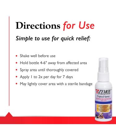 Pet King Brands Zymox Pet Spray with Hydrocortisone 2 oz - Soothing Relief for Pets - Buy Online on GoSupps.com
