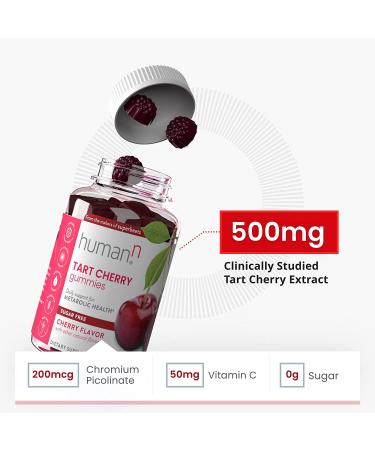 HumanN Tart Cherry Gummies - Uric Acid & Immunity Support - Doctor Formulated for Inflammation & Metabolic Health - Powerful Antioxidant, Non-GMO - 60 Sugar-Free Vegan Gummies - Buy Online on GoSupps.com