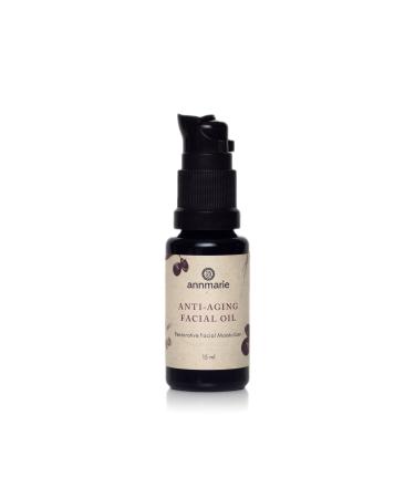 Annmarie Skin Care Anti-Aging Facial Oil - Handcrafted Herb-Infused Moisturizer with Organic Antioxidant-Rich Jojoba Oil Chia & Brocolli Seed Oils Intense Moisturization for Dry Mature Skin (15ml 0.5 fl oz) 0.51 Fl Oz (Pack of 1)
