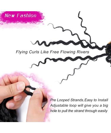 Goddess Locs Crochet Hair 10 7 Packs River Locs Boho Hippie Faux Locs Crochet Braids - Short Curly Synthetic Hair Extensions - Pre Looped for Women (1B) - Buy Online on GoSupps.com