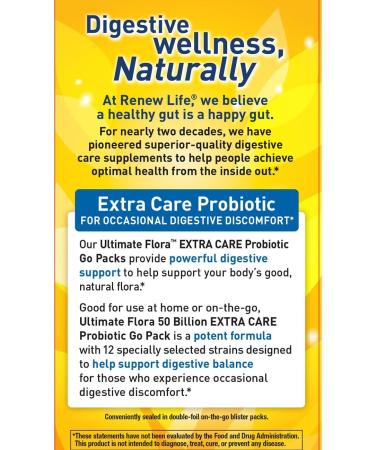 Renew Life Extra Care Ultimate Flora Probiotic 50 Billion Go Pack 60 Ct - Buy Online on GoSupps.com