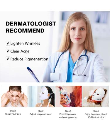 NEWKEY Red Blue Light Therapy LED Face Mask - Acne & Wrinkle Treatment Korea PDT Technology - Buy Online on GoSupps.com