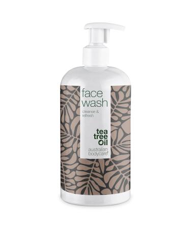 Face washing gel - 500 ml |For men & women |Face cleaning with natural tea tree oil for impure skin |Also for daily care for acne |100% vegan tea tree 500 ml (1 Pack)
