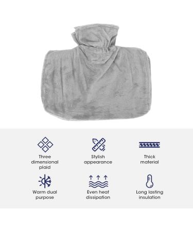 1500ml Hot Water Bottle & Water Spray Bottle - Large Capacity Gray Warmer for Neck Shoulders & Cramps - Lidl - Buy Online on GoSupps.com