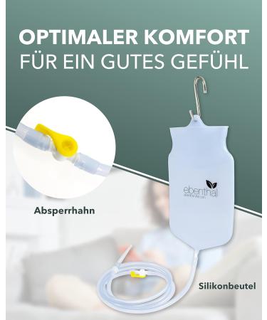 Ebenthal Vital Intestinal Inlet - BPA-Free Colon Cleansing Set with Silicone Bag & 2m Hose | 2-Liter Intimate Shower & Intestinal Flushing - Buy Online on GoSupps.com