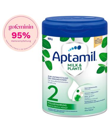Aptamil Milk & Plants 2 - Follow-On Formula for 6+ Months | Omega 3 DHA & ALA | Palm Oil-Free Baby Milk Powder 800g - Buy Online on GoSupps.com