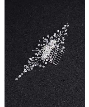 Deniferymakeup Pearl Hair Comb Wedding Hair Comb Pearl Hair Piece Headpiece for Brides Bridal Bridesmaids Crystal Hair Comb for Wedding Hairstyles - Buy Online on GoSupps.com