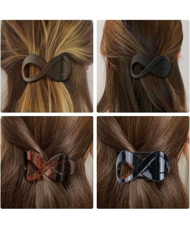 Leikedun 4 PCS Hair Claw Clips - Large Acrylic Non-Slip Clips in Matte & Bright Black/Brown Colors - Buy Online on GoSupps.com