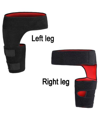 Buy Adjustable Groin Support Wrap for Men & Women - Hip Compression Brace for Pain Relief & Recovery | Thigh Leg Support Sleeve - Black One Size - Buy Online on GoSupps.com