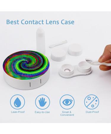 Psychedelic Tie Dye Contact Lens Case - Portable Travel Box with Mirror for Easy Storage - Buy Online on GoSupps.com