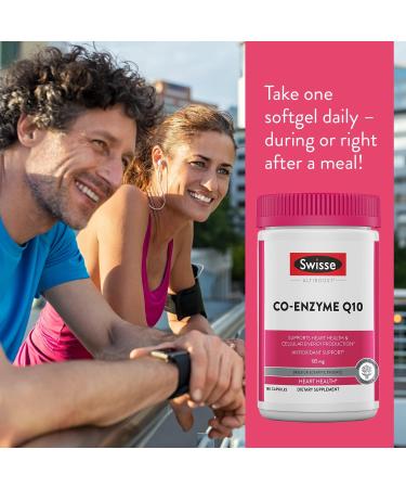 Swisse CoQ10 Supplement | Co-Enzyme Q10 for Heart Health Energy & Antioxidant Support | 135 mg 180 Mini Softgel Capsules - International Shipping Available - Buy Online on GoSupps.com
