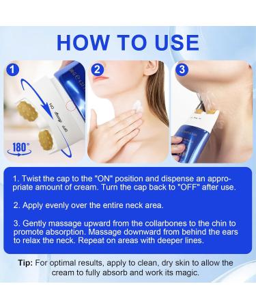 AH-8 Neck Firming Cream Neck Creams for Tightening and Firming Crepey Skin Hexapeptide Neck Tightening Cream with Roller Moisturizing & Reduces wrinkles fine lines & double chin - 4.23oz - Buy Online on GoSupps.com