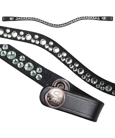 Buy Netproshop Leather Forehead Straps - Eldorado Wave Shape with Rhinestone for COB/Full Bridles | Black-Atlantis - International Shipping Available - Buy Online on GoSupps.com