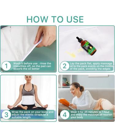Organic Castor Oil Pack for Liver Detox | Reusable Cotton Flannel Waist & Neck Packs - Soft & Comfortable - Buy Online on GoSupps.com