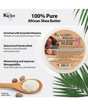 Buy Kuza 100% African Shea Butter Creamy 15oz - Premium Moisturizer for Skin and Hair | International Shipping Available - Buy Online on GoSupps.com