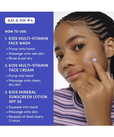 Evereden Kids Daily 1-2-3 Routine Bundle with Multi-Vitamin Kids Face Wash, Face Cream, SPF 30 & Spa Headband Non-Toxic, Dermatologist-Tested & Gentle Skincare for Kids Perfect for Daily Care Peach (with Spa Headband) - Buy Online on GoSupps.com