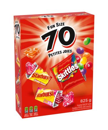 SKITTLES and STARBURST Fruity Halloween Candy Individually Wrapped Fun Size Assortment 70 Count