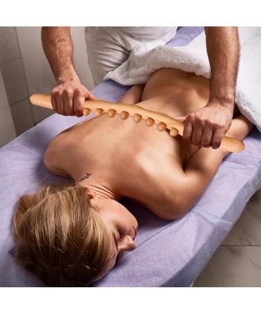 Premium Gua Sha Wooden Stick - Multifunctional Massage Tool with 10 Pearls | Natural Wood Rolling Massage Device for Relaxation - Buy Online on GoSupps.com