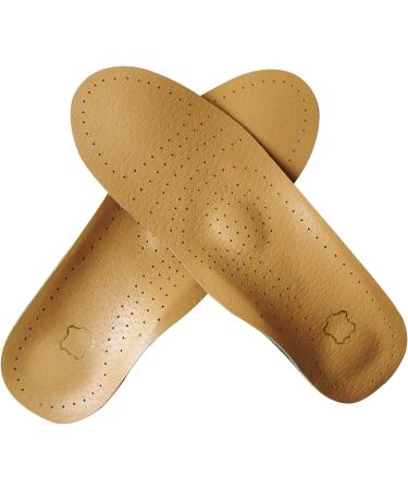 Men's Thin Leather Insoles for Flat Feet & Plantar Fasciitis - Arch Support Replacement Soles in Yellow - Size 10.5-11 M US - Buy Online on GoSupps.com