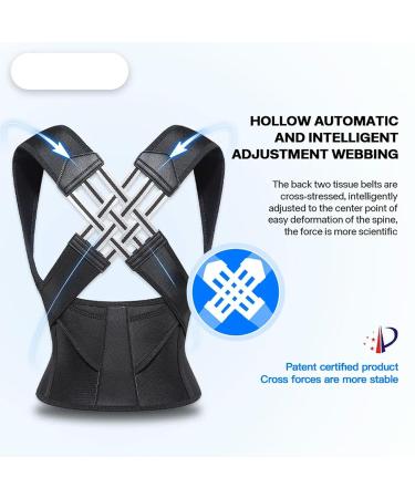 Adjustable Back Posture Corrector Belt Women Men Prevent Slouching Relieve Pain Posture Corrector Black S - Buy Online on GoSupps.com