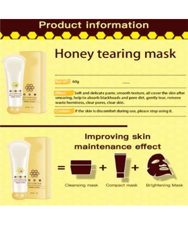 2023 New Honey Tearing Deep Clean Mask - 2Pcs Honey Tearing Mask Peel Blackhead Control Honey Peel Mask for Face Oil Control Blackhead Remover Off Dead Skin Clean Pores Shrink - Buy Online on GoSupps.com