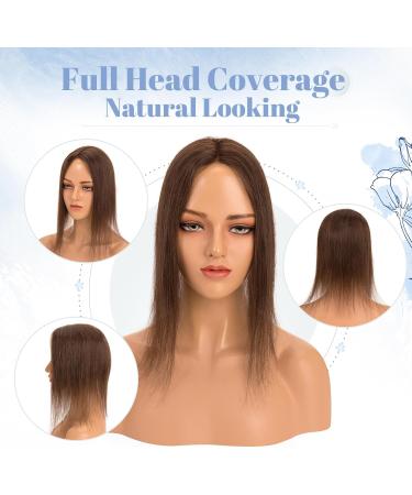 TESS Real Human Hair Pieces for Women Clip in Toupee Extensions Hair Topper Hair Toppers for Thinning Hair Women Real Hair 10 Inch #02 Dark Brown - Buy Online on GoSupps.com