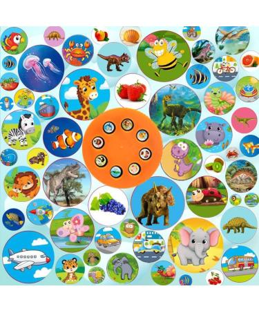 2 PCs Children's Flashlight Projector Toy - 80 Animal Patterns Dinosaurs & Transport Vehicles | Ideal for Kids' Educational Fun - Buy Online on GoSupps.com