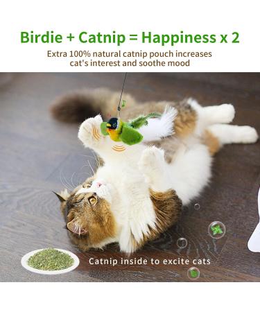 Tohdnc Interactive Cat Bird Toy with Cat Stick Simulation Flying Birds for Indoor Kittens Engaging Spring-Activated Playtime - Buy Online on GoSupps.com