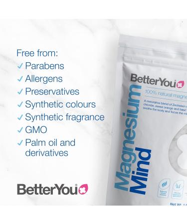 BetterYou Magnesium Mind Bath Flakes blend of pure Zechstein magnesium chloride with revitalizing essential oils sweet orange and basil to soothe body and mind 750 g - Buy Online on GoSupps.com