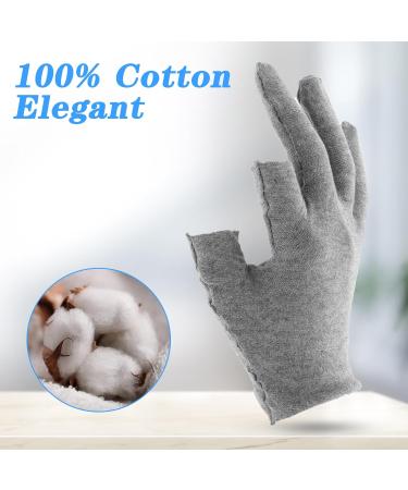 Dimeho 6 Pairs Moisturizing Cotton Gloves Touchscreen Overnight Sleeping Gloves Lightweight Nighttime Lotion Grey Gloves for Bedtime Dry Hand Therapy Sensitive Irritated Skin SPA(Grey) - Buy Online on GoSupps.com