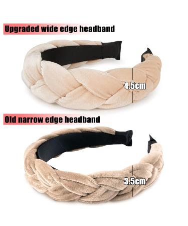 Bethininess Vintage Padded Braided Headband for Women & Girls - Wide Rockabilly Beige Hair Accessories - Buy Online on GoSupps.com