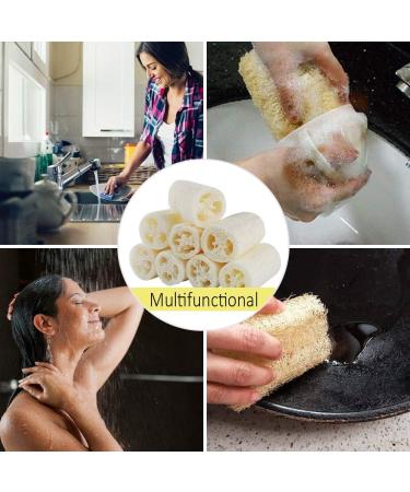 8 Pcs Natural Loofah Sponge Organic Loofah Sponge Organic Luffa Organic Sponge Bath for Shower Scrubbing and Kitchen Cleaning(6 * 10cm) - Buy Online on GoSupps.com
