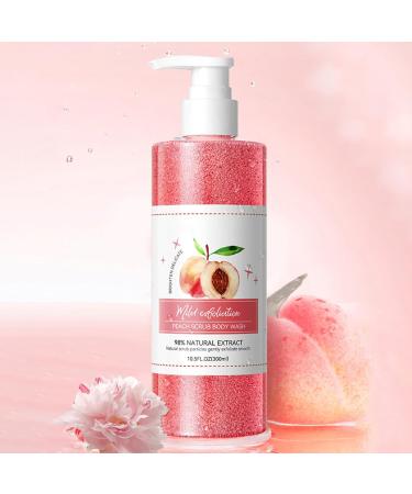 300ml Peach Body Wash Scrub Exfoliating Cleanser for Soft Smooth Skin Hydrating Nourishing Body Care for Women Men Daily Shower Gel One Size Hot Pink - Buy Online on GoSupps.com