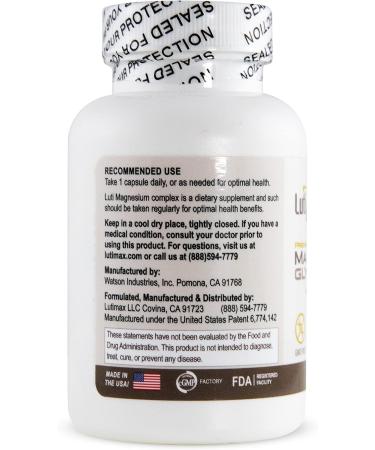 Lutimax Magnesium Glycinate 500mg with Luteolin & Rutin - 100mg Elemental Magnesium for Stress Relief & Sleep - Vegan & Non-GMO - 90 Capsules - Buy Online on GoSupps.com