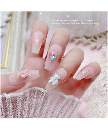 FEIlei 5PCS Cute Bear Nail Rhinestones Resin Bear Nail Gems Gummy Bear Nail Charms - Buy Online on GoSupps.com