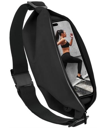 Moex Easy BAG for Apple iPhone 15 Pro Max Prevail for cell phone running bag jogging cell phone pocket for jogging sports belly pocket waterproof fitness running - black