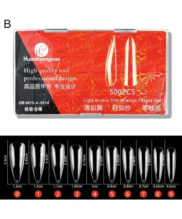 Unizhouxi Fake Nails Excellent Removable DIY Full Cover Stick On Type Long Fake Nails B - Buy Online on GoSupps.com