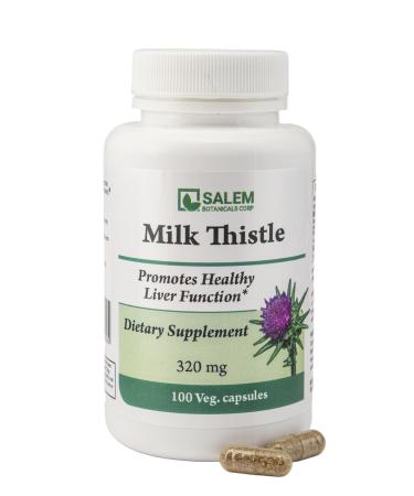 Salem Botanicals Milk Thistle Capsules - Liver Detox & Regeneration Support | 80% Silymarin Standardized Extract 100 Capsules