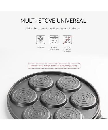 ZPRMMN 7 Holes Egg Frying Pan Multifunction Hamburger Steak Non Stick Pan Cooking Pan Cooking Utensils 7 holes Wooden Handles - Buy Online on GoSupps.com