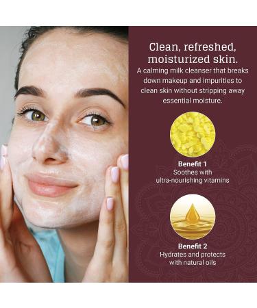 AVYA Hydroveda Essentials Daily Milk Cleanser 8.2oz - Ayurvedic Skincare for Natural Radiance - Gentle Makeup and Impurity Remover with Soothing Ginger Blend - Buy Online on GoSupps.com