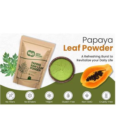 Papaya Leaf Powder 16 oz - 100% Pure Leaves, Ideal for Tea and Juice, Dried from Fresh Green Leaves - Way4Organic - Buy Online on GoSupps.com