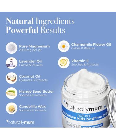 NaturallyMum Magnesium Body Lotion Bundle for Mum and Kids | Support for Sleep Heart Bone Nerve Gut and Muscle Health | Adult Lavender | Kids Lavender & Chamomile | 2 x 4 fl oz - Buy Online on GoSupps.com