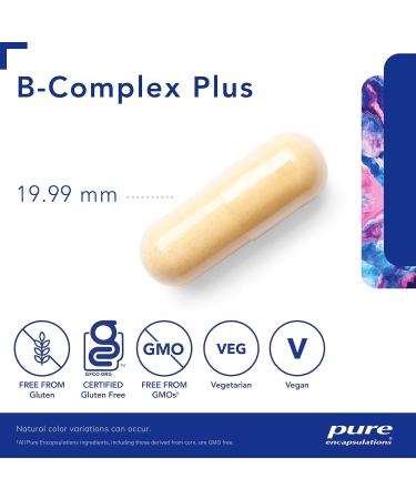 Pure Encapsulations B-Complex Plus - B Vitamins Supplement to Support Neurological Health Cardiovascular Health & Energy Levels* - With Vitamin B12 & More - 60 Capsules 60 count (Pack of 1) - Buy Online on GoSupps.com