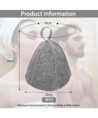 Saunahut 3Pcs Men s Felt Sauna Hats Ideal for Saunas & Baths | Comfortable & Durable - Buy Online on GoSupps.com