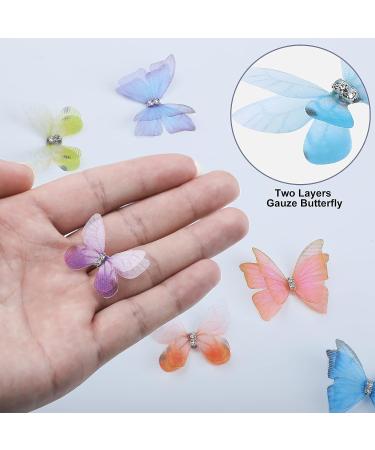 80-Piece Colorful Organza Butterfly Appliques for DIY Craft Projects and Wedding Decor - Charming Style - Buy Online on GoSupps.com