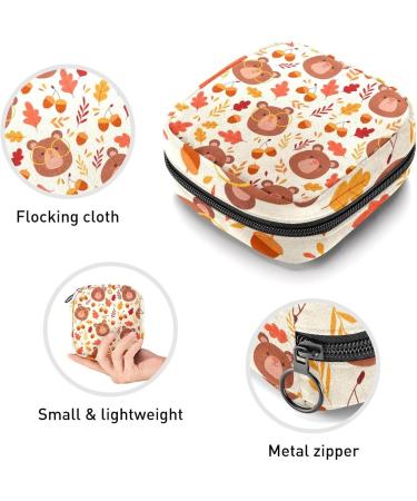 Womens Bonds Storage Pockets Stillpad Halter - Autumn Bear Leaves Pattern Period Kit Bag | Feminine Product Bag for Women & Girls - Buy Online on GoSupps.com