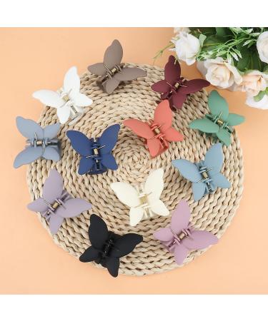 12 Pcs Butterfly Claw Clips - Non Slip Matte Jaw Clips - Strong Hold Hair Clamps for Women & Girls - 12 Colors - Buy Online on GoSupps.com